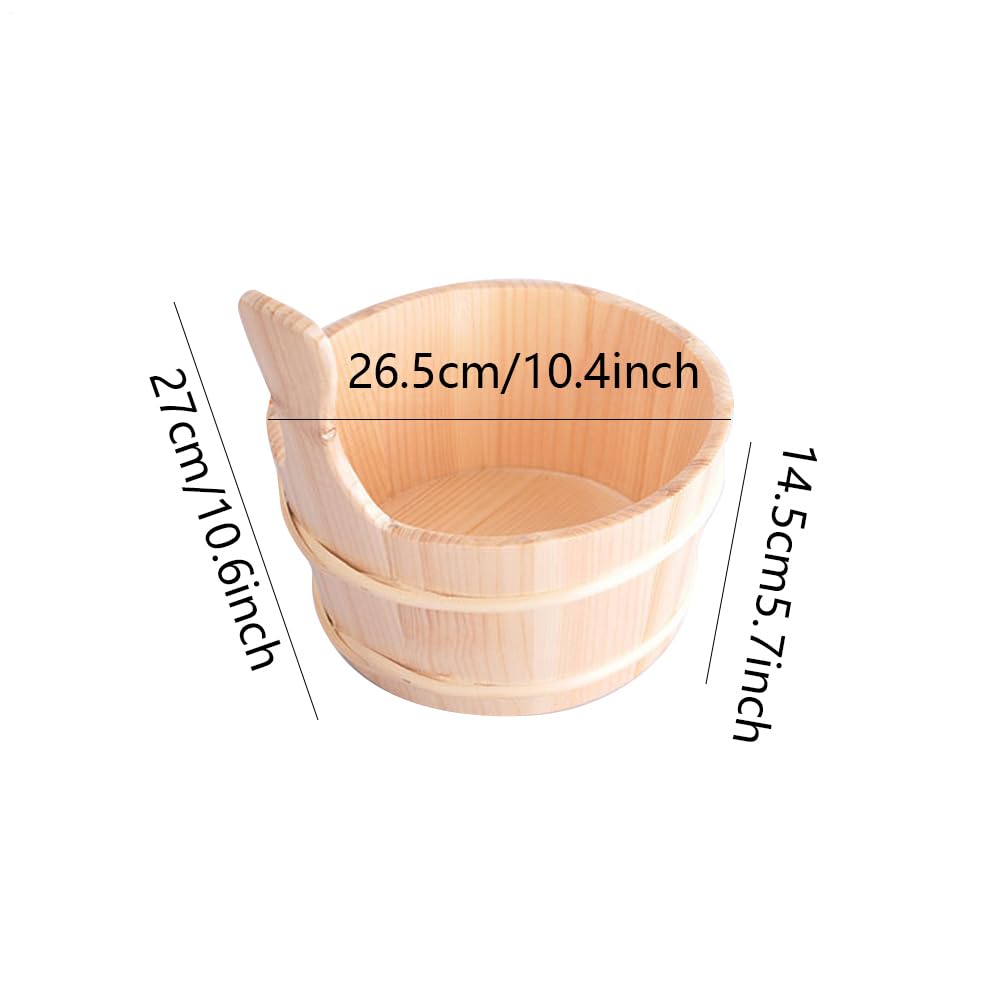 Seau Sauna | Kit Seau et louche en Bois | Fournitures Bain Seau Sauna 4L pour hammam, Sauna, Salle Bain