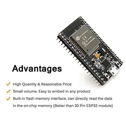 KeeYees Development Board 2.4 GHz Dual Core WLAN WiFi + Bluetooth 2-in-1 Microcontroller ESP-WROOM-32 Chip CP2102 for ESP32 for Arduino (2PCS) - Thumbnail 7
