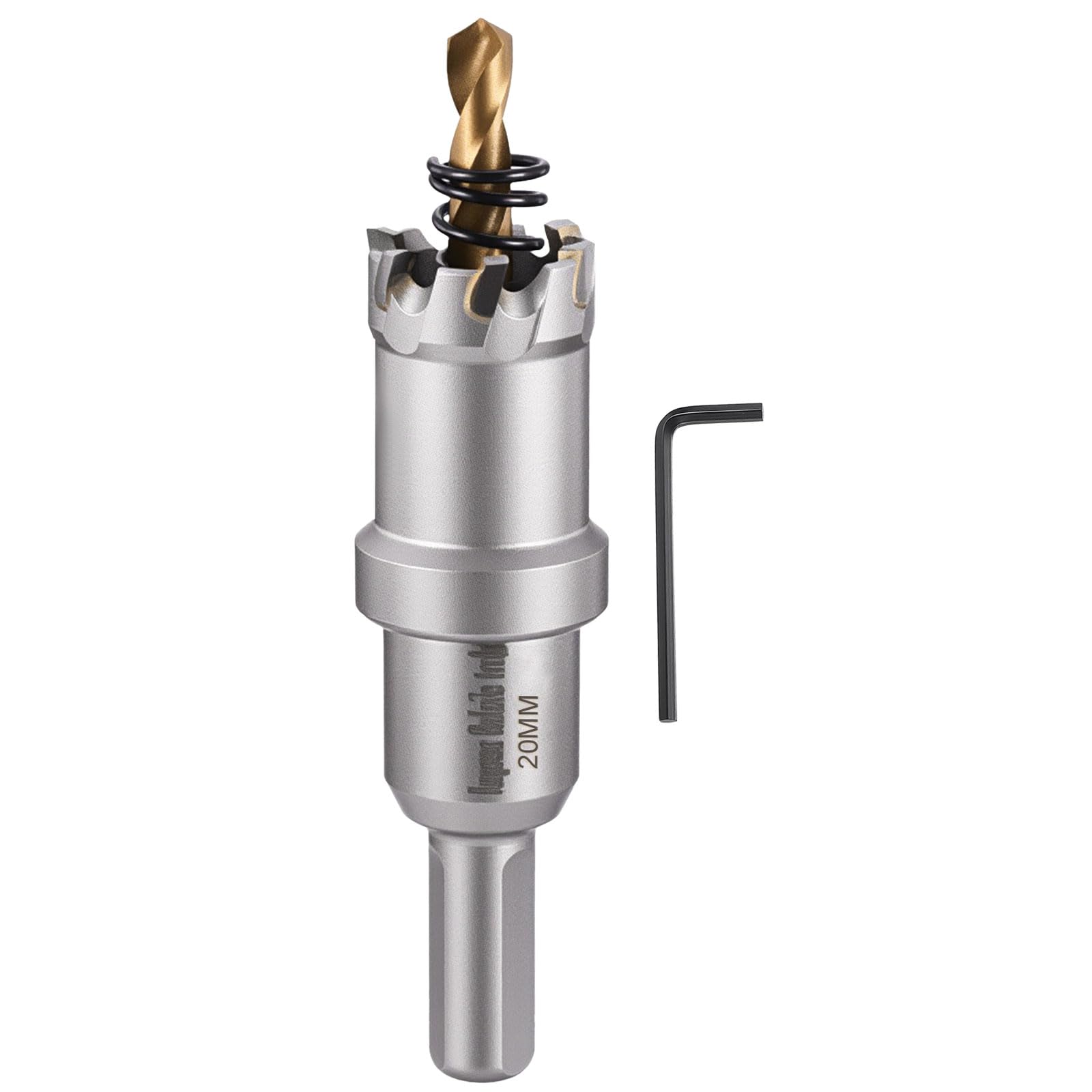 CoCud 25/32" (20mm) Hole Saw, Tungsten Carbide TCT Hole Cutters with Drill Bit - for Thick Hard Metal, Stainless Steel, Copper, Aluminum