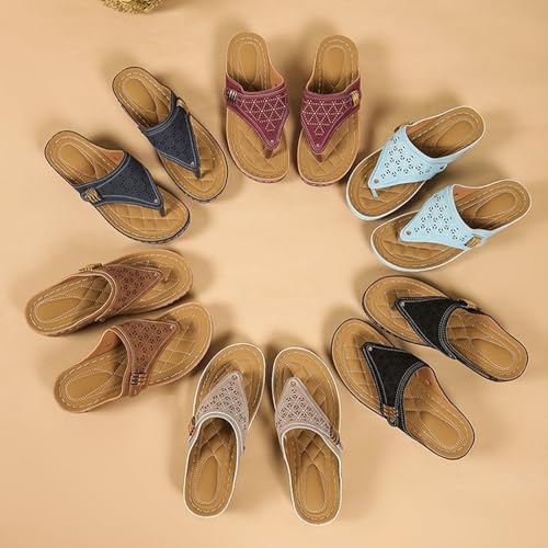 Lublanca Sandals for Women,Avylays Orthopedic Bohemian Slippers,Non-Slip Slip-On Orthopedic Breathable Mesh Sandals2