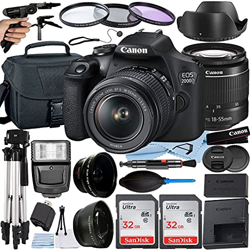 ACELL Canon EOS 2000D (Rebel T7) DSLR Camera with EFS 1855mm Lens + A
