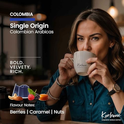 Image of KORLEONE Classico Aluminium Coffee Capsules 10 Pods (Pack of 1), Arabica Robusta Blend Intensity 9 Medium to Dark Roast Level Compatible With Nespresso Original Machine,70 G