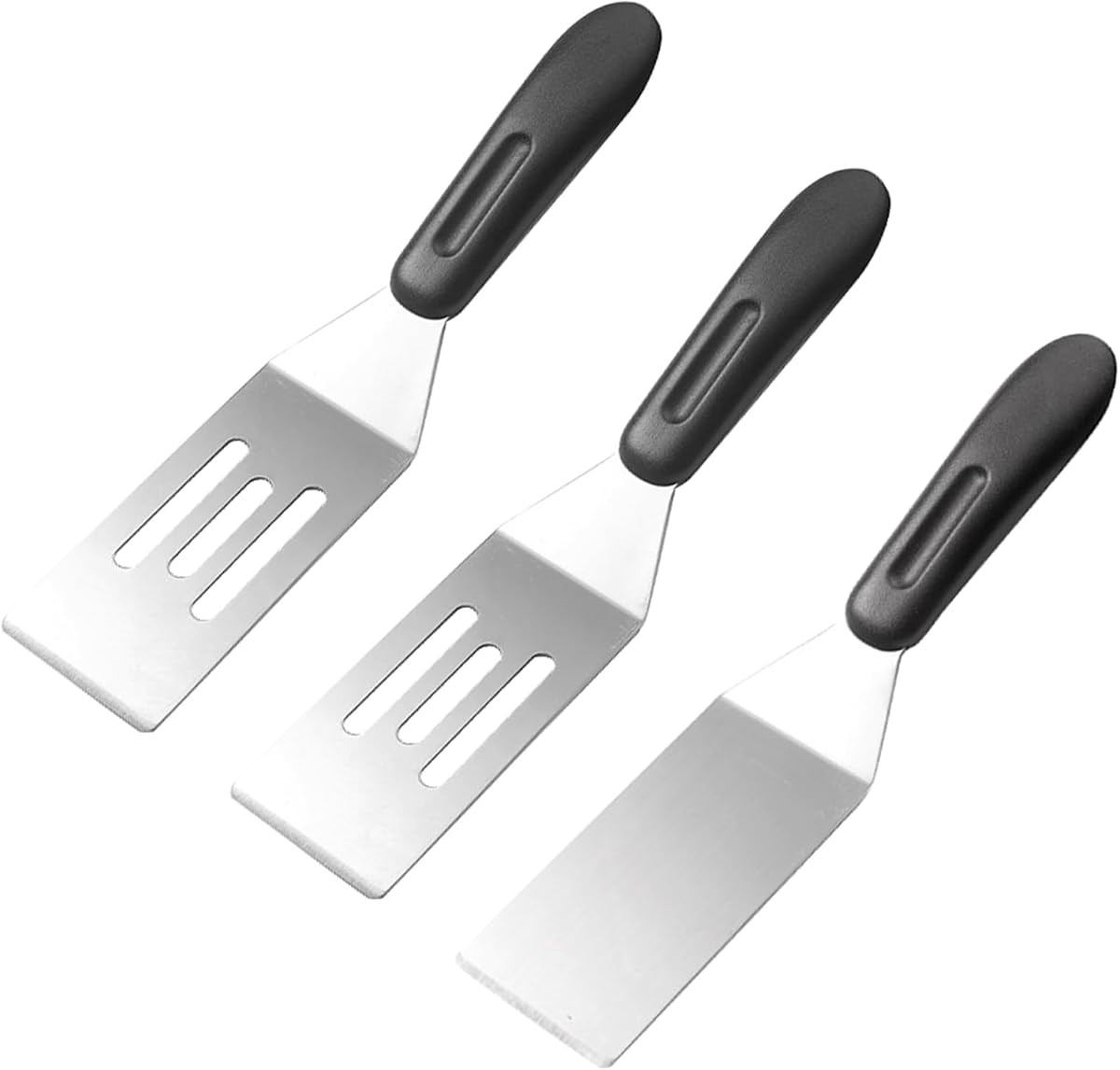Juego de espátula de metal pequeña para lasaña, huevos y brownies | Mini espátula de acero inoxidable para voltear panqueques, galletas y pasteles. Ideal para cocinar, hornear y servir postres