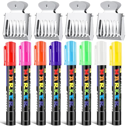 Qualirey 12 Pcs Queen bee Marker Kit 8 Queen Bee Marker Pens 4 Metal Catcher Clips Beekeeping Tools Supplies for Beekeeper One Handed Essential