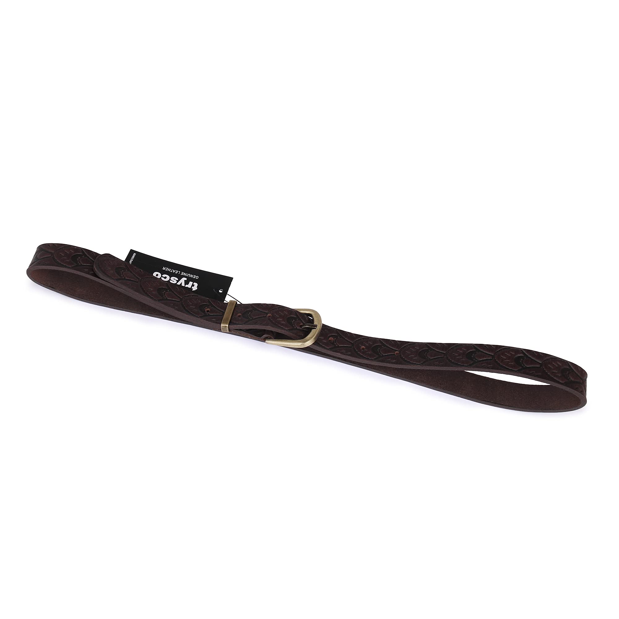 TRYSCO®,HAND CRAFTED Girls & Women Two Tone Genuine Leather Waist Belt for All Purpose ( Width- 23MM / WAIST SIZE 34" / COLOUR- COFFEE BROWN) 1