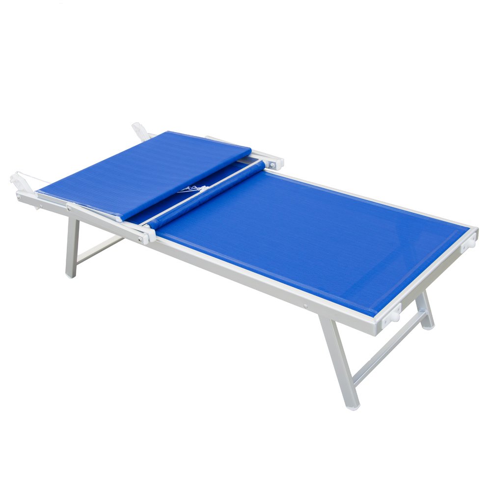 Q.bo Lettino stabilimento pieghevole mare spiaggia leggero 190x61cm blu Rimini T 05102