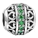 SOUFEEL May Birthstone Charm Dark Green 925 Sterling Silver Charms Fit Bracelet Necklace