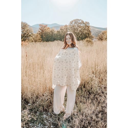 Image of Konssy Muslin Nursing Cover Up for Breastfeeding with Rigid Hoop