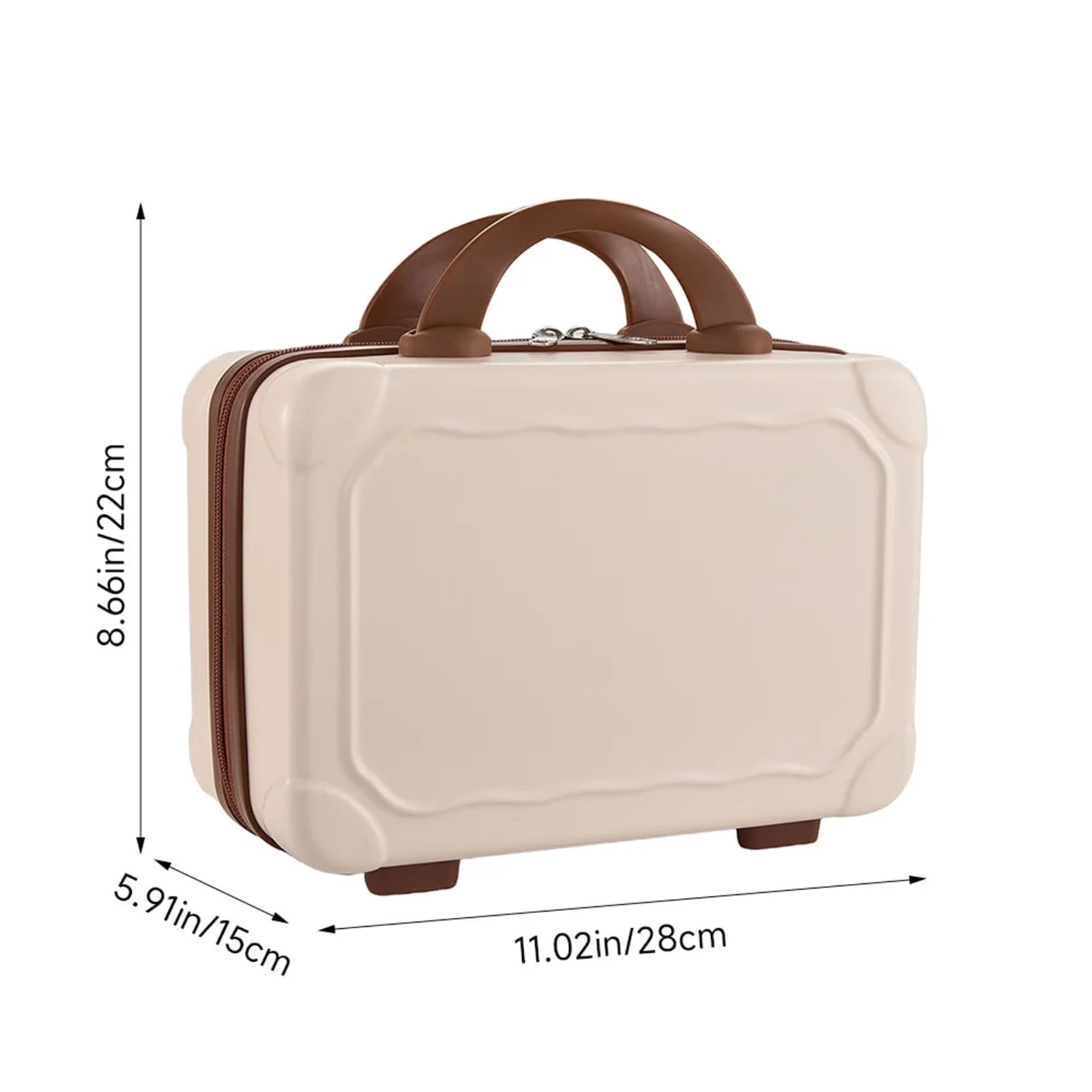 Estuche portátil de Viaje for Maquillaje y manicura, Resistente al Agua para Viajes de Negocios(Beige)