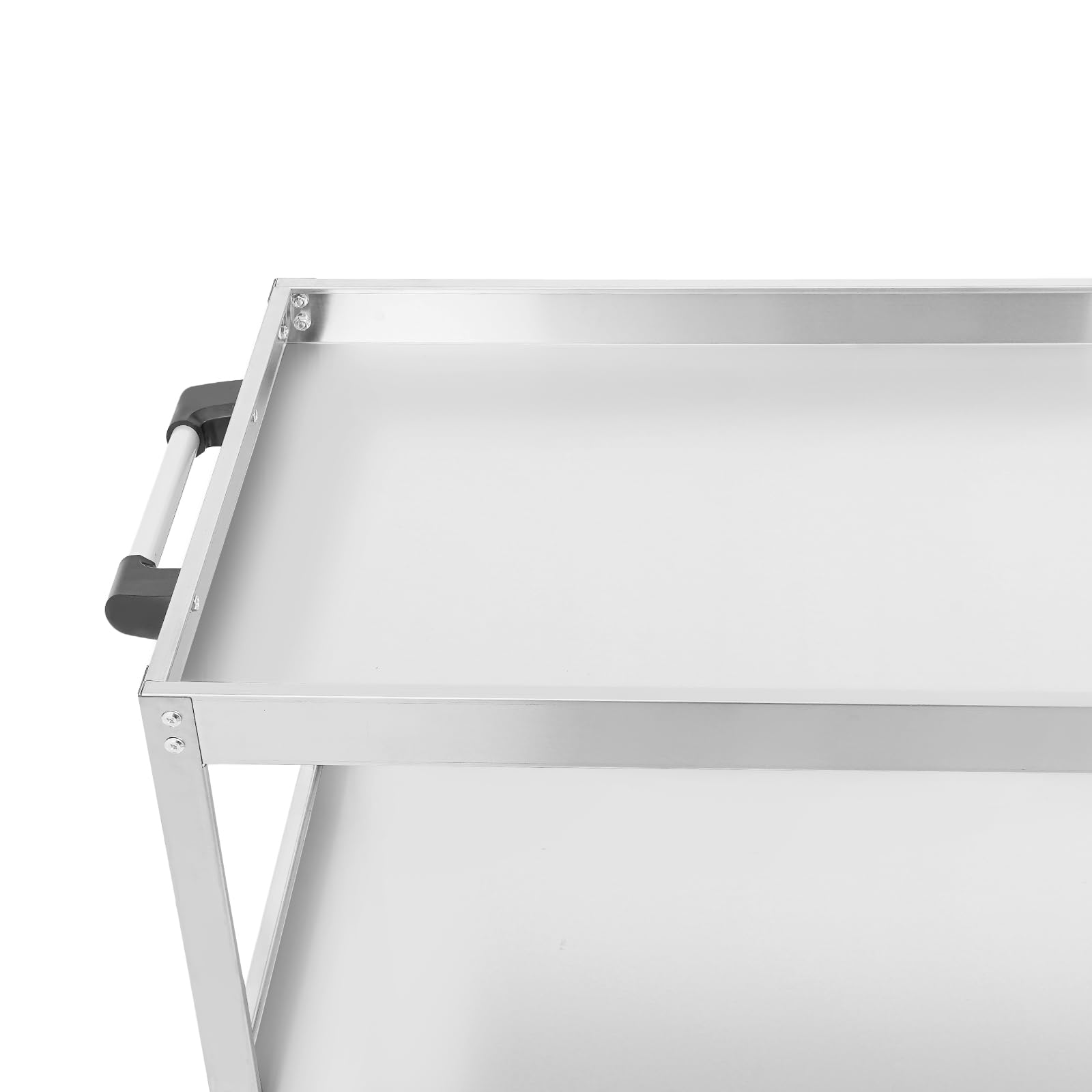Carrello da portata 66 x 35 x 71 cm, in acciaio inox, capacità totale di 150-200 kg, colore argento, 3 livelli, per case, officine, magazzini, centri commerciali