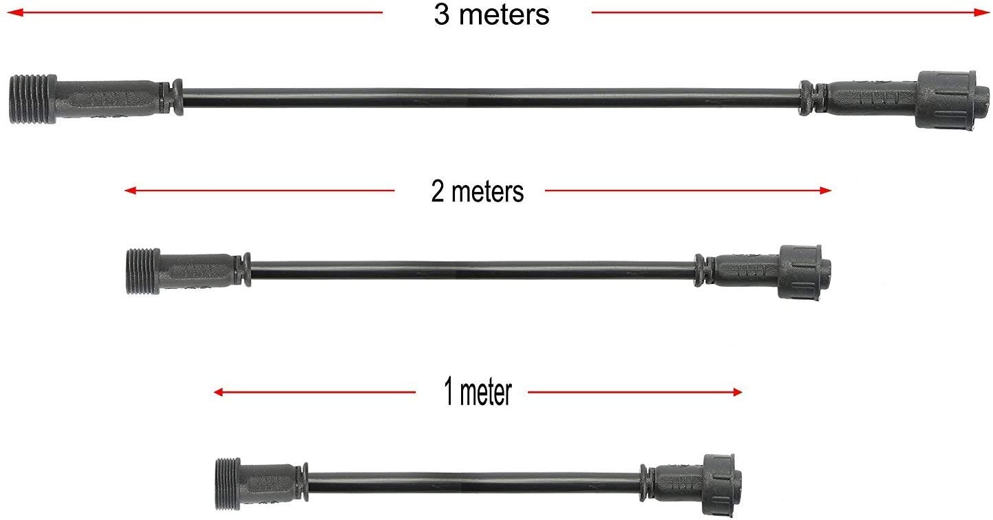 2 Pin Extension Cable for Decking Lights,GEYUEYA Home 1M 2Pin Extension Cable for Single-Color Outdoor LED Decking Lights Warm White - 5 Pack - 3