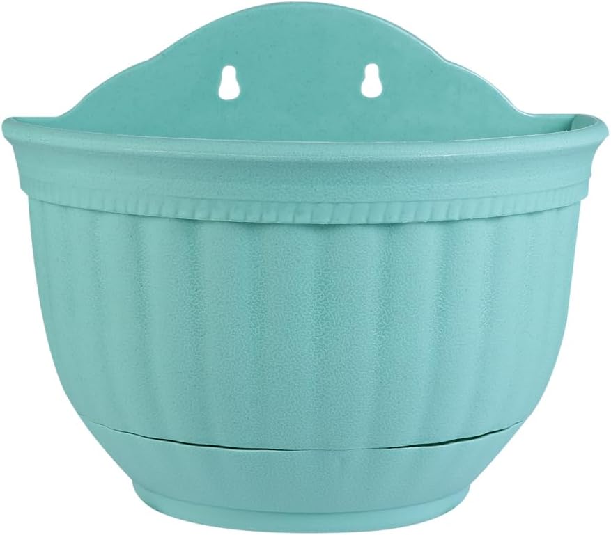 Happyyami Plantas artificiales colgantes, maceta colgante de pared, semicírculo, maceta colgante, contenedor de flores, florero, maceta colgante