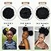 quesdom Afro Puff Ponytail Extension Synthetic Black 80 Grams Afro Puff Drawstring Clip on Kinky Curly Bun for Black Women(1B Black)