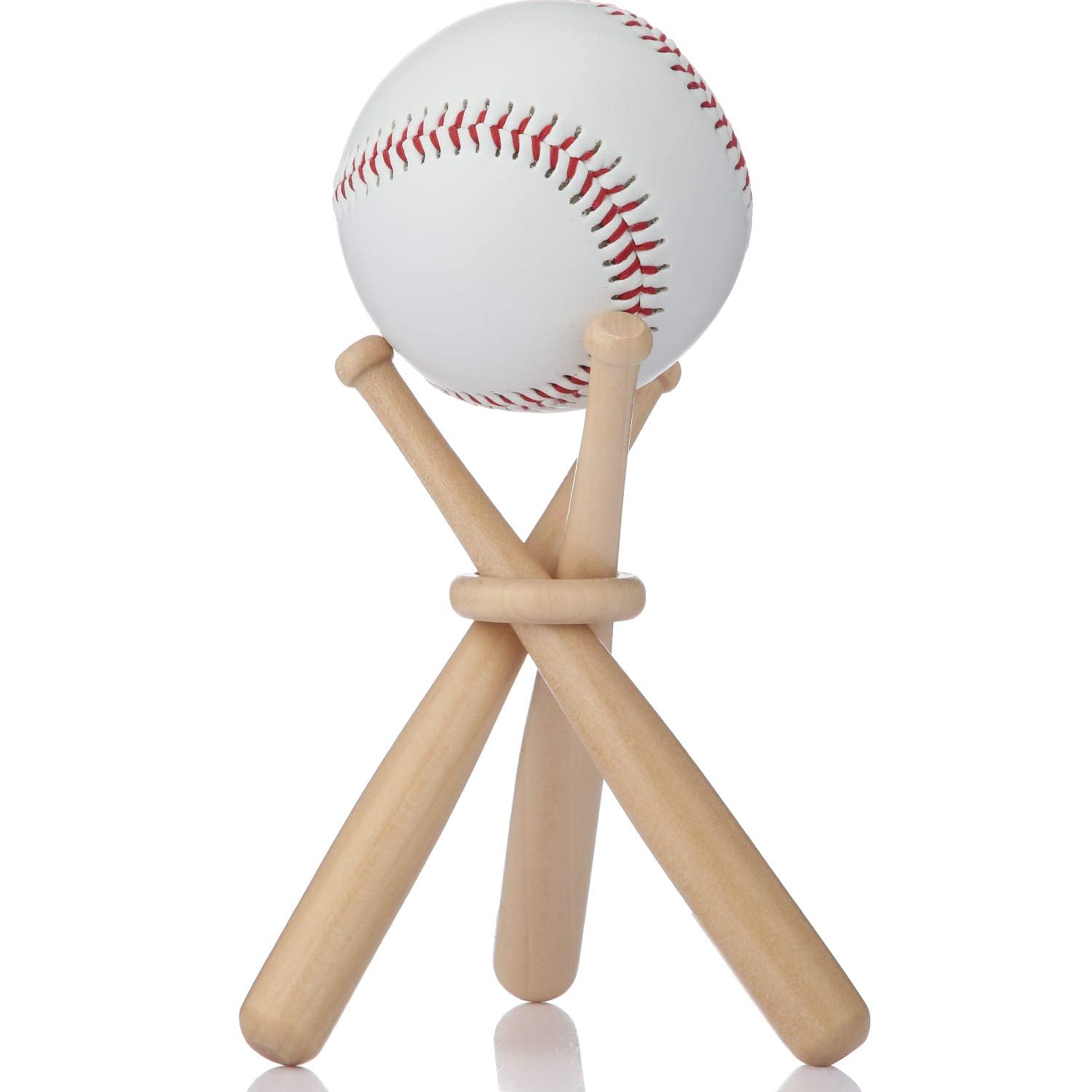 Honoson Baseball Stand Holders Balls Display Bat Wooden Stand Holder Display Centerpieces Tables for Baseball Sports Lover(1 Pack)