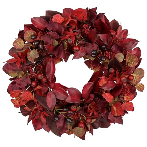 24 lnch Artificial Fall Wreath for Front Door, Large Autumn