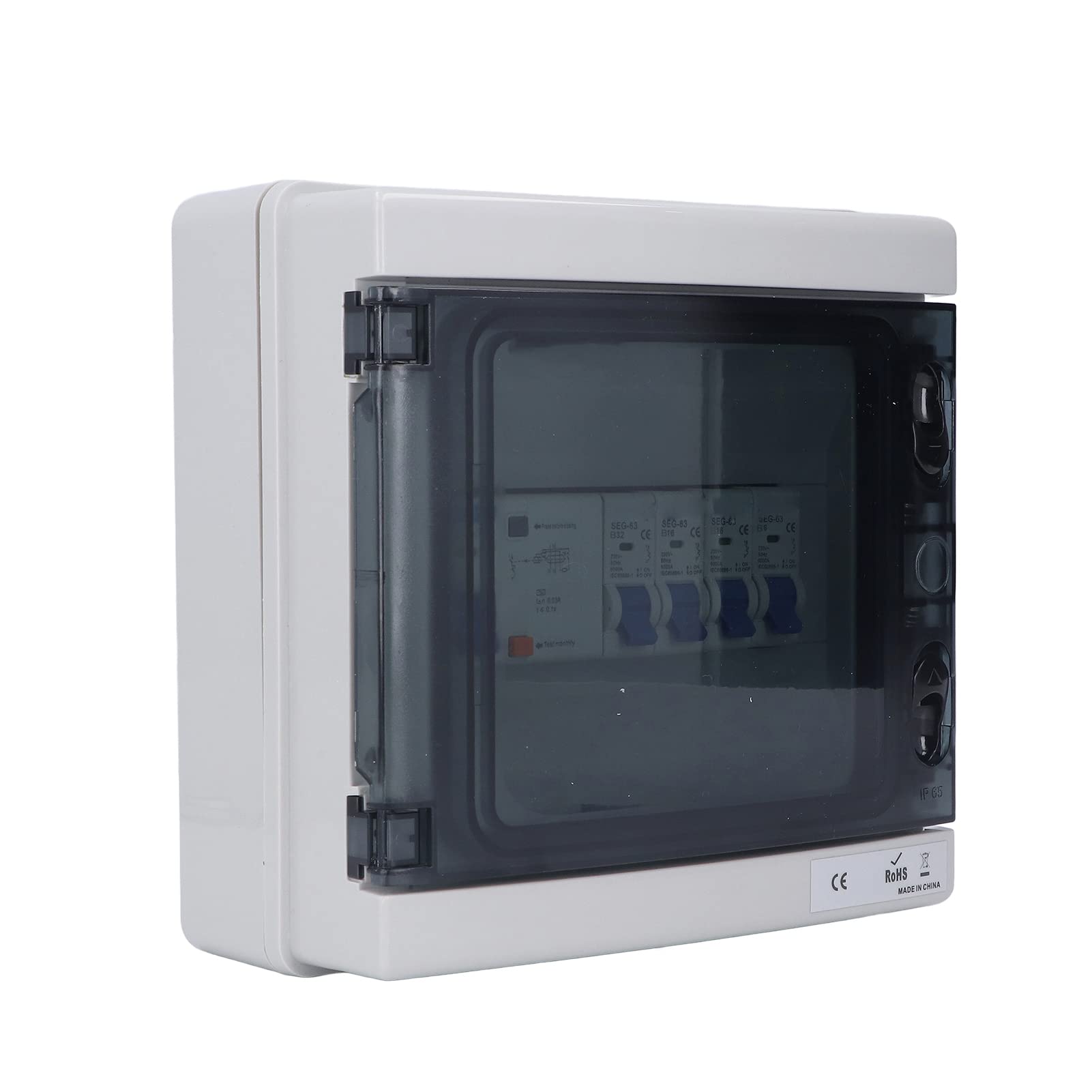 Caja de Distribución de Energía Resistente a la Intemperie, Disyuntores de 4 MCB con Clasificación IP65 para Talleres Al Aire Libre, Caravanas, Plástico ABS