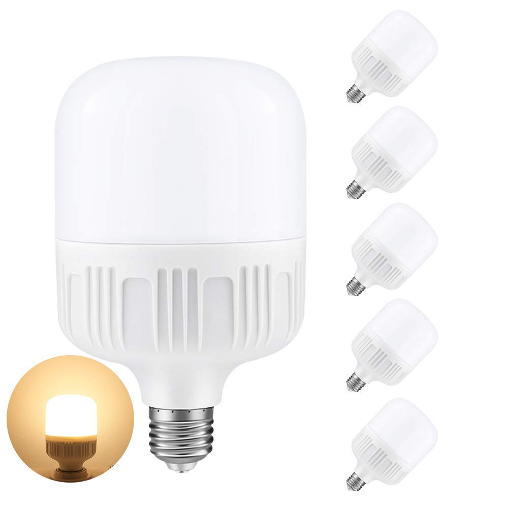 Mengjay LED Lampe 36W E27 Glühbirne LED-Leuchtmittel ersetzt 350W glüh lampe Warmweiß 2700K-3000K nicht dimmbar - 5 Stück