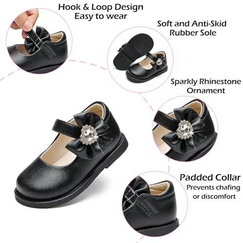 Image of PHIRAMIN Toddler Girl Mary Jane Student Oxford Shoes-Little Girl School Uniform Shoes for Wedding Party