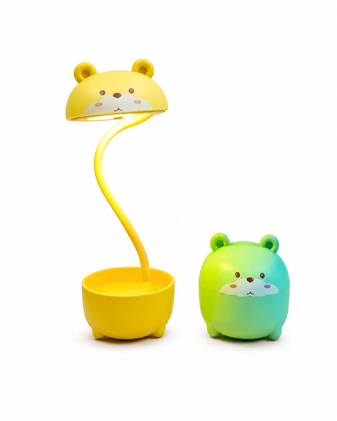koshal Home Decor Cute Bear LED Desk Lamp | Flexible Neck, Storage Base-image-39