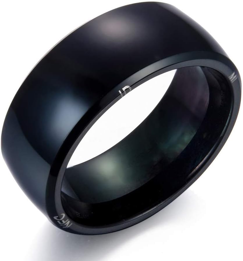 HAJZF6436249 Portable Device NFC Magic Ring, Fashion Ring Fashion Design Waterproof Healthy Men's And Women's Ring Jewelry, Black