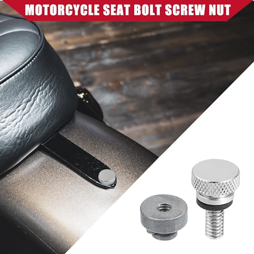 A ABSOPRO Motorrad-Sitzschraube mit Mutter für Harley / 1 Satz Silberton
