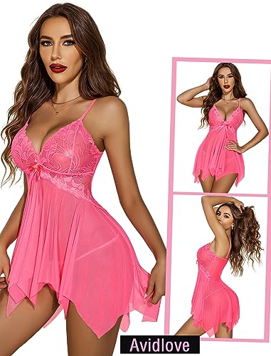 Image of Avidlove Lingerie for Women Lace Babydoll Sleepwear Boudoir Outfits Plus Size Langeray XS-5XL