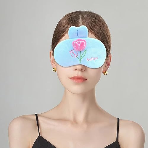 Vista 115 de PERFECTSIGHT Mascarillas para dormir, lindas cubiertas de felpa para dormir, ligeras, ajustables, de piel sintética, para mujeres y hombres
