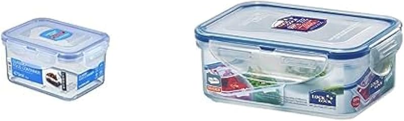 LocknLock Lock & lock rectangular food container, 470 ml hpl807 + Lock & Lock HPL814 Rectangular Short Food Container 460ML