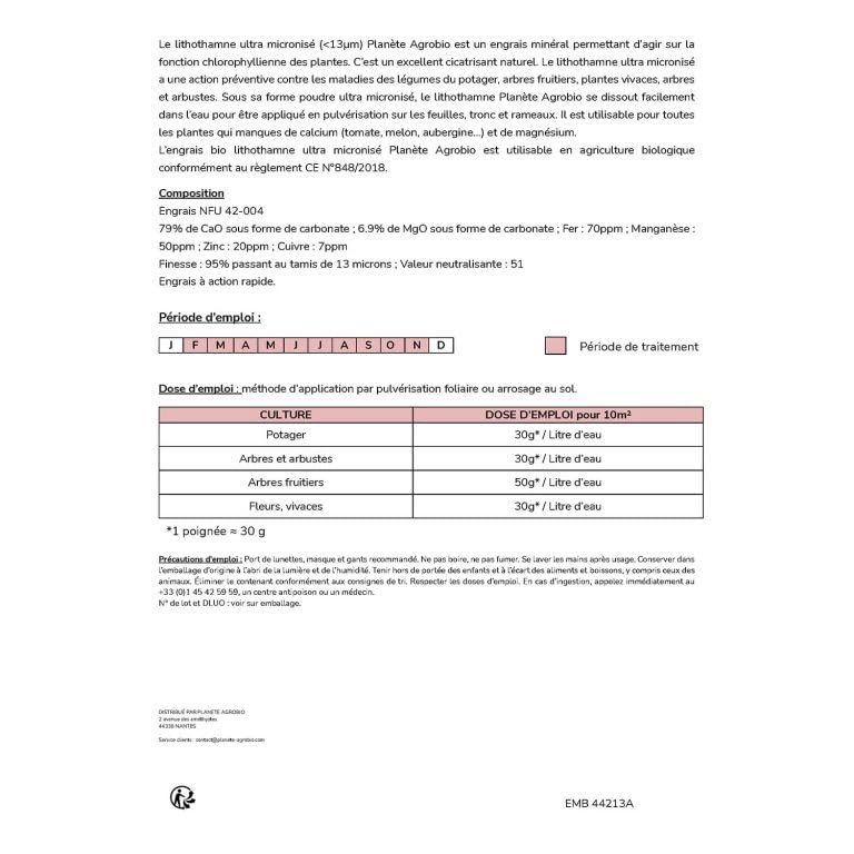 Lithothamne ultra micronisé (<13µm) 5 Kg