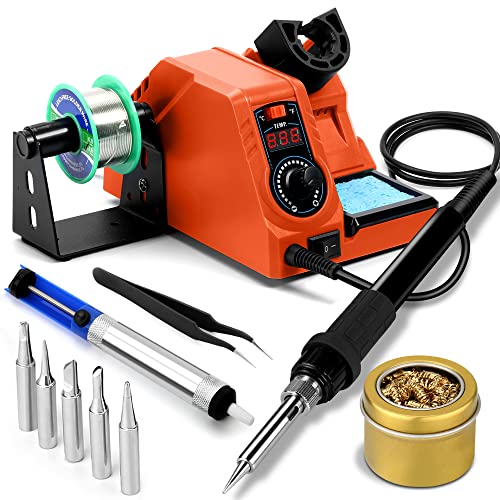Soldering Kit, Sunrui 70W Soldering Station With Precision Heat Control (392°F To 896°F), °F & °C Dual Digital, Led Display Digital Soldering Iron Kit, Auto Sleep & Fast Heating Up #TOP2
