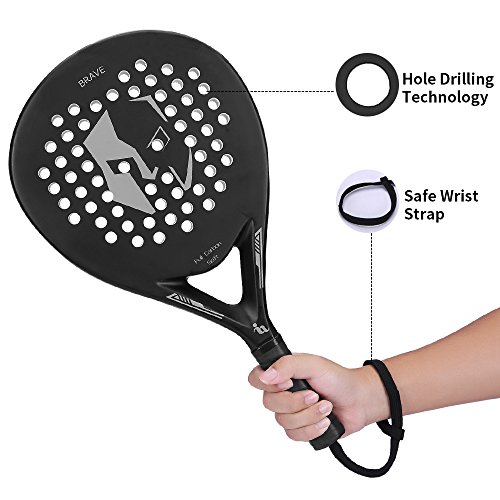 ianoni Tennis Padel Beach Racket Tennis Paddle with Carbon Fiber Face and EVA Memory Foam Core-Used Interchangeably for Paddle(Padel ) and Paddle Tennis(POP Tennis)