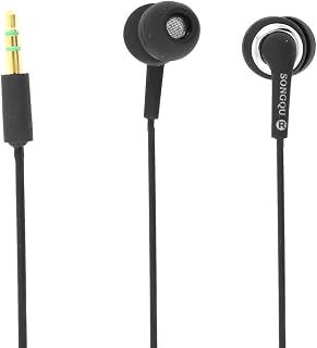 Ruilogod Black 3.5mm In Ear Headphone Earphone w Earbud Cover for Mobile Phone MP4