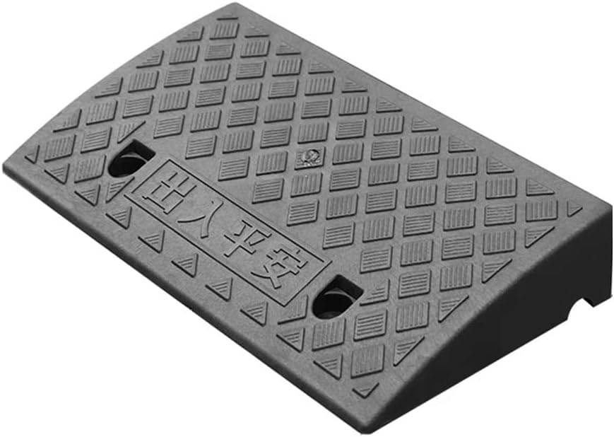 Threshold Ramp for Scooter Bike Motorcycle, Portable Heavy Duty Rubber Shed & Threshold Ramps for Sidewalk Lawn Mower Cars Wheelchairs Pet Mobilit (Color : Black, Size : 49x27x8cm)