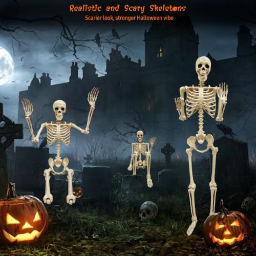 Image of breesky Life Size Skeleton for Halloween: 5.4ft Realistic Human Skeleton | Posable Movable Joints - Full Body Skeletons for Outdoor Yard Haunted House Indoor Halloween Spooky Atmosphere Decoration