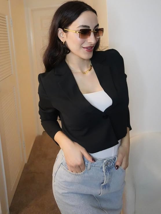 LETDIOSTO Cropped Blazers for Women XS-XL