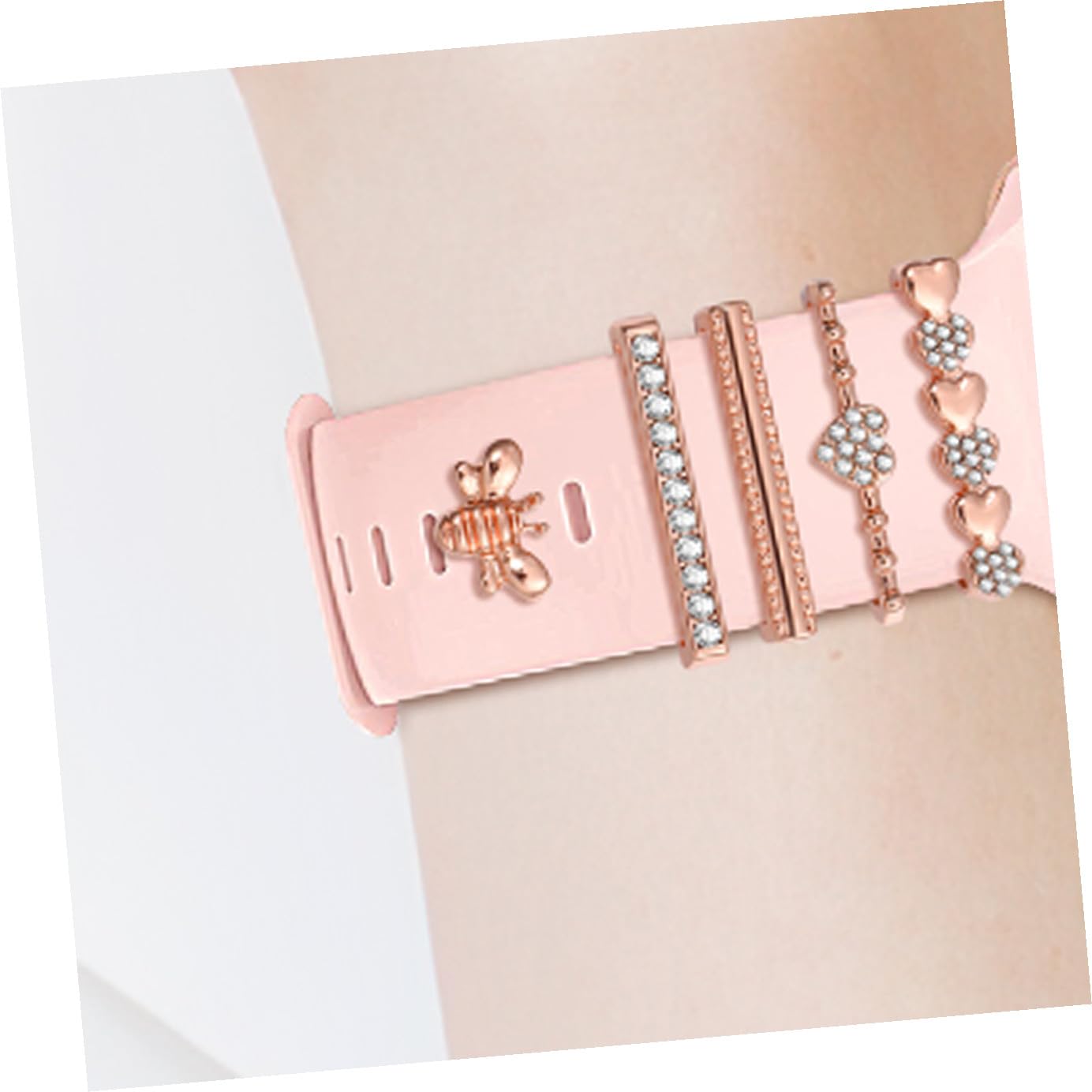 Mikinona Breloques Décoratives en Métal 10 Pièces Faciles à Poser et Retirer, Accessoires Uniques pour Bracelet de Montre Connectée