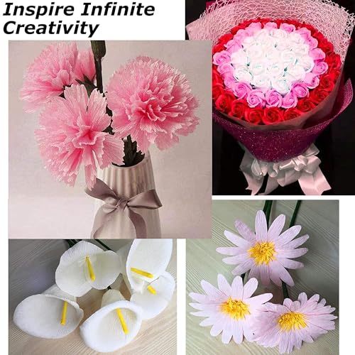 15 Colors Packing Crepe Paper Rolls - 50X100CM for Paper Flowers, Gift Wrapping, Floral Artwork, Assorted Color Sheets, Birthday Party, Wedding, Festival Ornament - Image 6