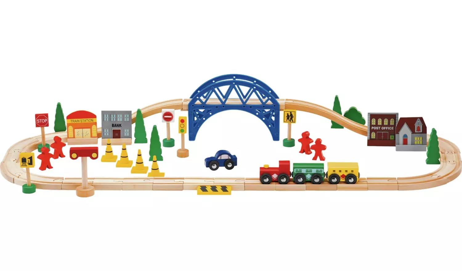 Chad Valley 60 Piece Wooden Train Set