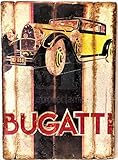 Material: Madera RetroReclamos Cuadro de Madera Vintage Bugatti