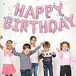 TONIFUL Light Pink Happy Birthday Balloons Banner, 16 Inch Mylar Foil Letters Birthday Sign Bunting Reusable for Girls Boys Kids & Adults Birthday Decorations and Party Supplies - Image 4