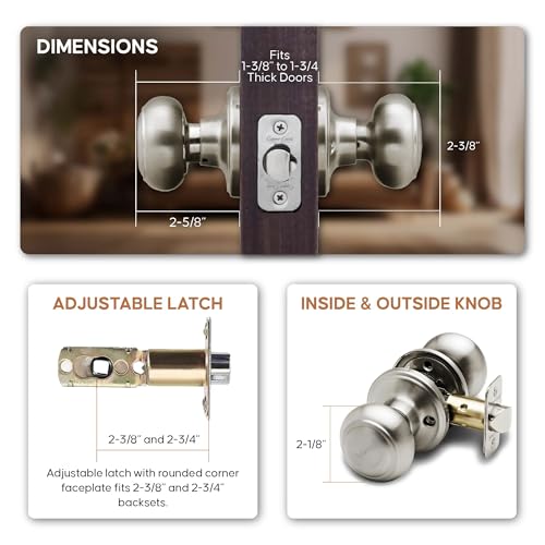 Copper Creek Polished Stainless Door Knobs - Round Colonial Knob, 1 Pack, Interior Passage Handle Perfect for Home Improvement - Fits All Standard Doors - Hallway, Closet, Bedroom, Bathroom by Copper Creek - Image 4