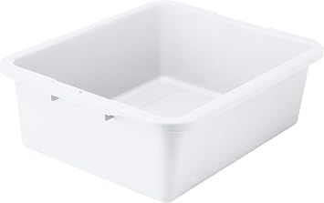 Winco 7" White Heavy-Duty Bus Box Dish Tub for Restaurants