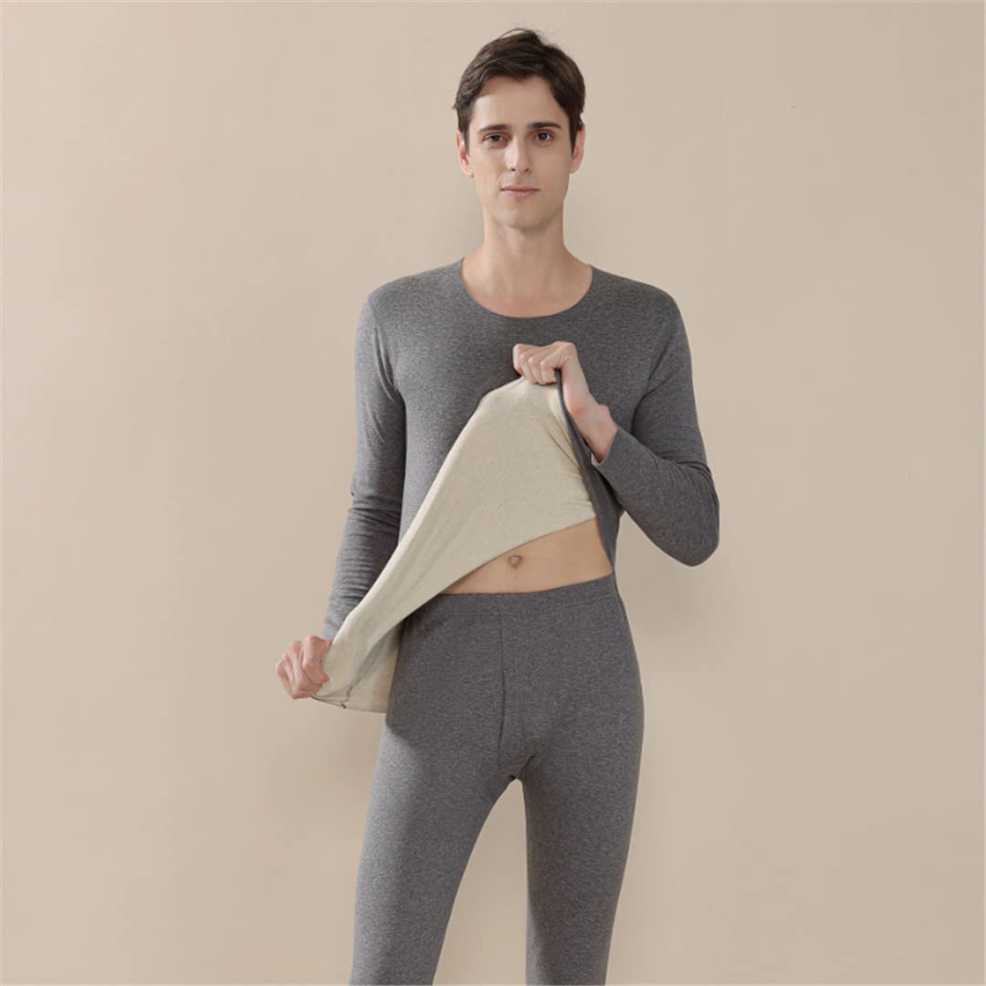 Disimlarl Conjunto de ropa interior térmica de invierno para hombres y mujeres Ropa interior térmica de doble capa de cachemira