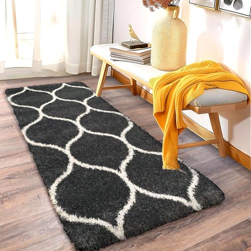 Image of 2x8 feet Soft Runner Rug for Living Room and Bedroom, Modern Indoor Floor Carpet with Non-Slip Backing, Comfortable Decorative Home Decor Rug, Easy Clean & Durable- (Grey M, Rectangular)