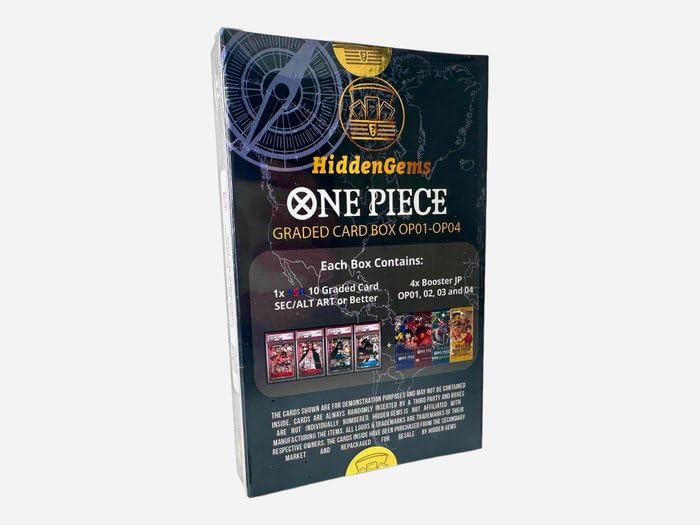 HiddenGems® One Piece OP Graded Card Box JP – Cada caja contiene 1