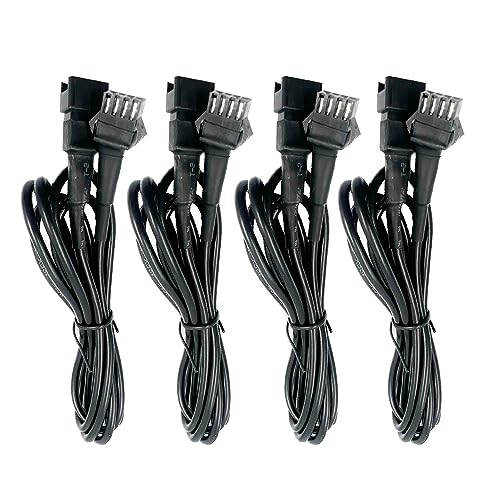 KIRO&SEEU 4PCS 60 inch/150cm 4 Pin RGB LED Multi-Color Accent Light Extension Cable Wire Cord Set for LED Motorcycle ATV Car Light Multi-Color Neon Strip Trucks Rock Lights