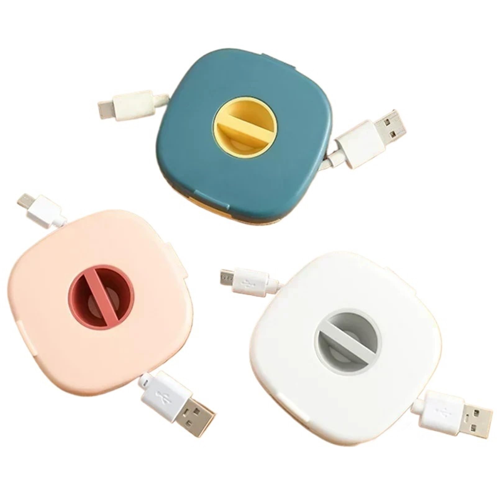 3pcs Portable Rotating Cable Organizer Winder Box - Wire Storage Case(Mixed)