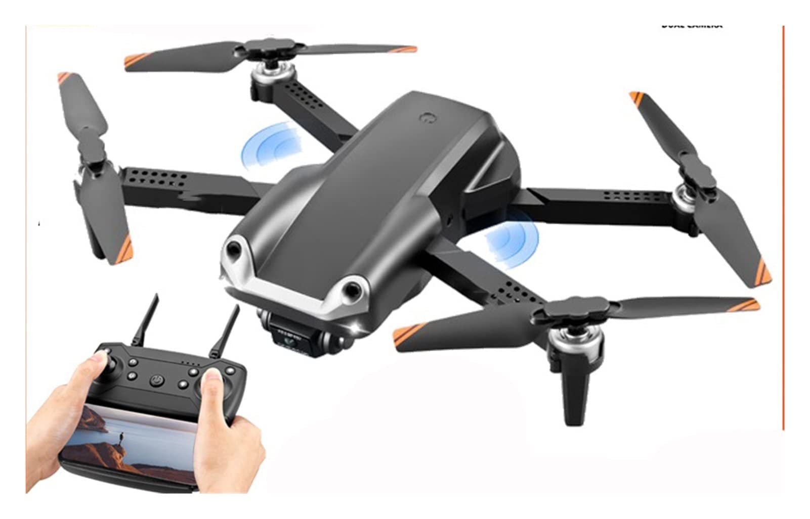 Drone RC Mini Drone 4K HD Podwójna kamera Unikanie przeszkód Mini Drone 1080P WiFi Fotografia lotnicza Helikopter Quadcopter (Kolor : Kamera 4K Szary Rozmiar: 1) (4K HD 2B 1)