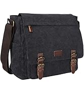 S-ZONE Herren Umhängetasche Vintage Canvas - Große Messenger Bag Für Laptop Bis 15,6 Zoll