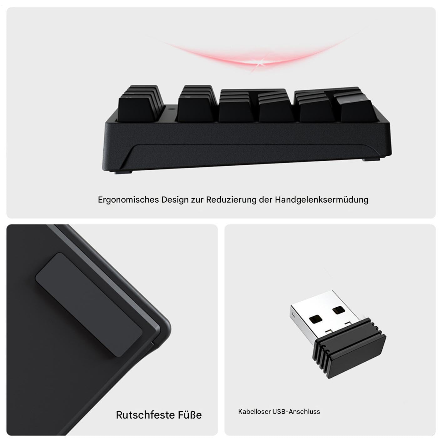 Tastierino Numerico USB Tastiera Meccanica Compatta con Porta USB | 21 Tasti per la Contabilità Finanziaria e Tastierino Numerico Ricaricabile Adatto Per La Contabilità Finanziaria E Per I